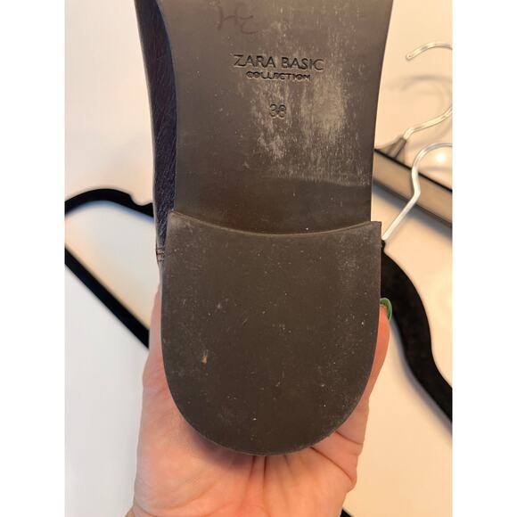 Zara Basic Collection Pointed Toe Chelsea Boots Brown Size 38 - Picture 9 of 11